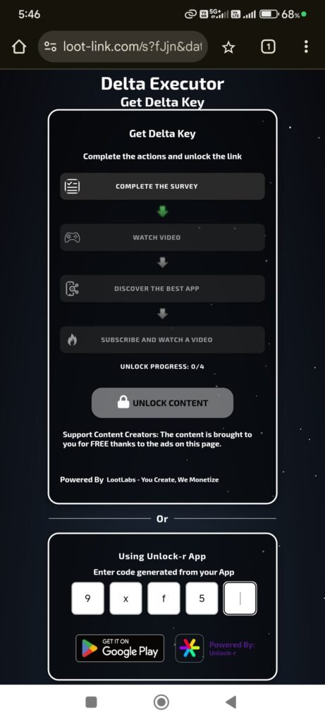 Delta Executor Key Generate Step 2