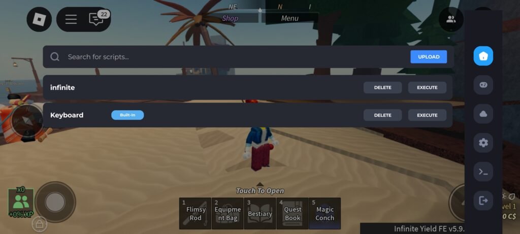 Infinite Yield Script Add Screenshot
