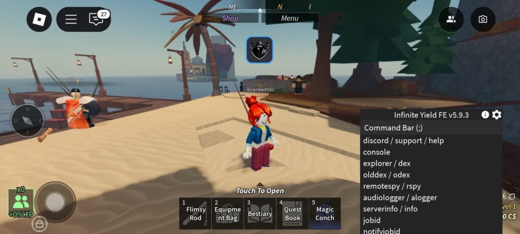 Infinite Yield Script Running Screenshot