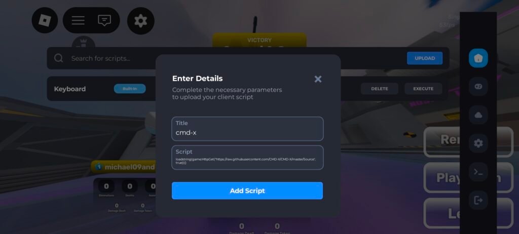 CMD-X Inserted in delta executor